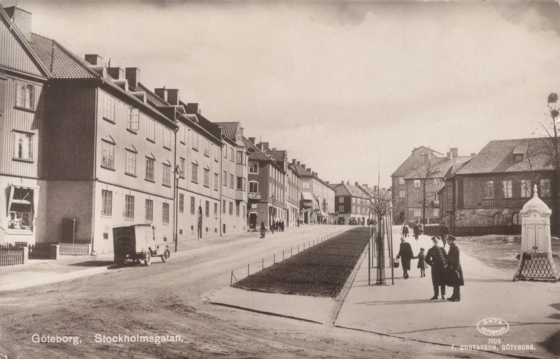 Stockholmsgatan i Bagaregården, vykort från tidigt 1900-tal